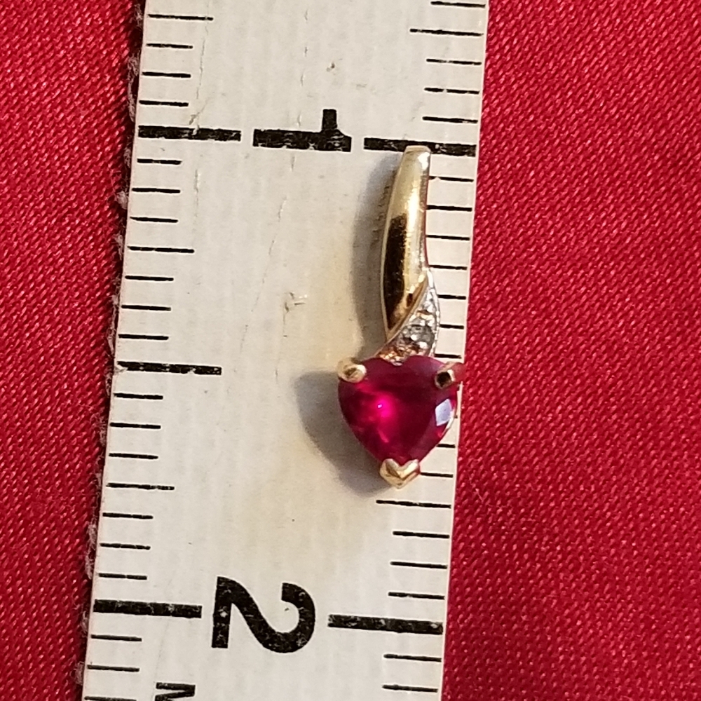 10k Gold Ruby Heart Pendant●Price is Firm - Picture 10 of 11